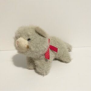 Cat Gray Persian Kitten Plush Baby Rattle Tail VTG 1980 Gund 7" Stuffed Animal